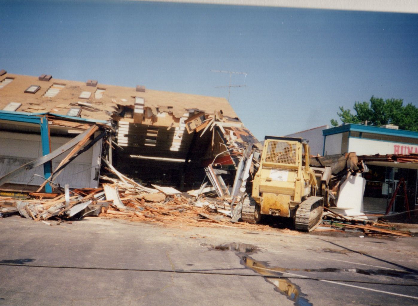 Before the outlets - Allen & Benedict store comes down during demolition